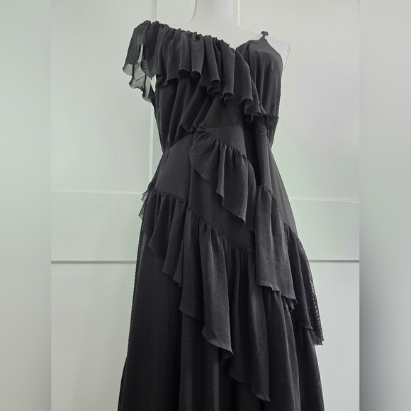 Torrid Elegant Black One-Shoulder Ruffle Dress - Picture 7 of 14